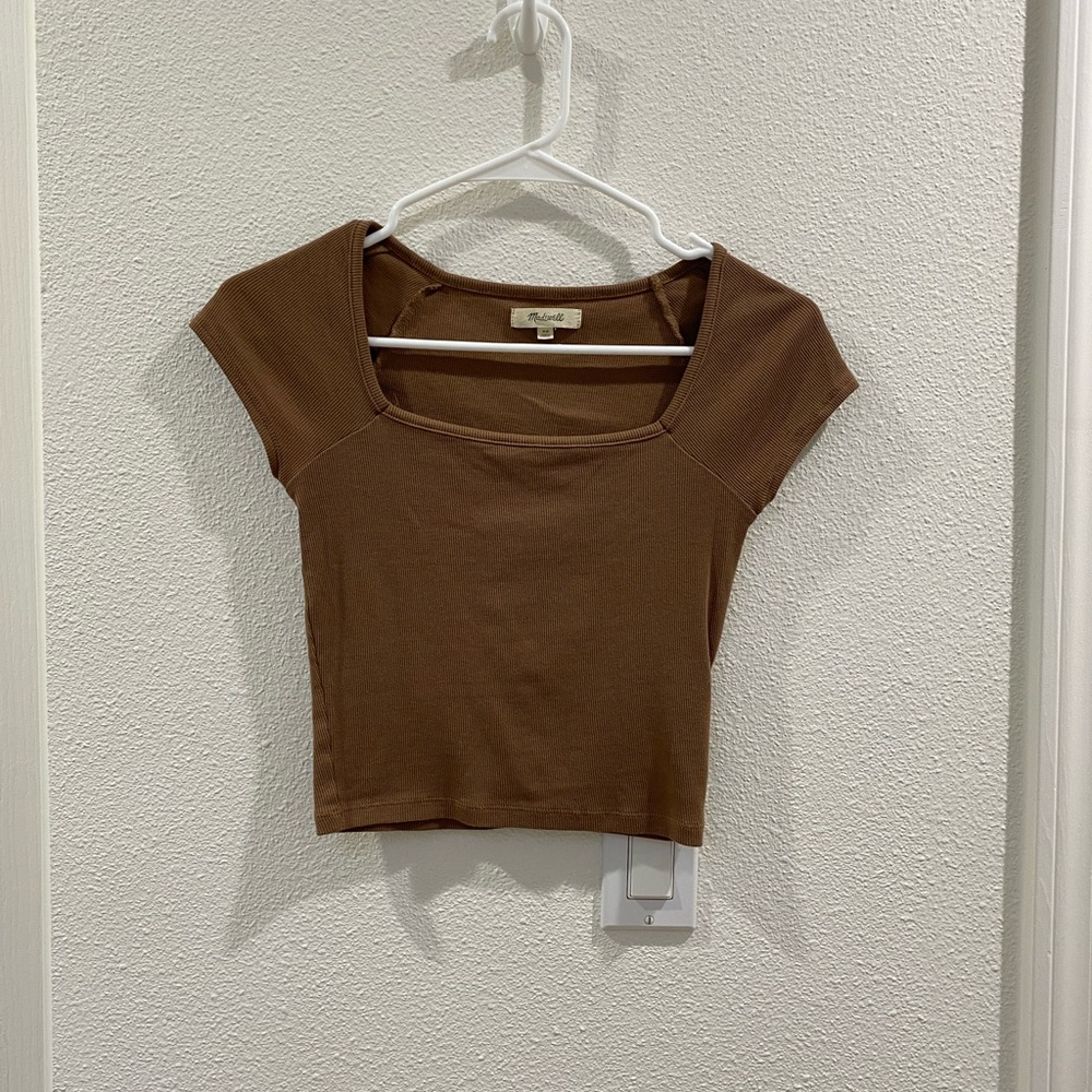 Madewell Brown Square Neck Tee